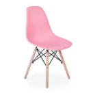 CADEIRA C/BASE DE MADEIRA EIFFEL ROSA REF-DL1088