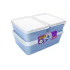 KIT COM 3 POTES RETANGULARES JOY REF-8012 REF-8012-9
