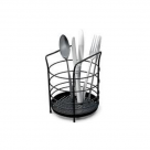 PORTA TALHERES ARAMADO C/F. PLASTICO BLACK REF-622BL