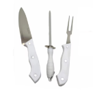 KIT CHURRASCO INOX FACA ;GARFO E TRINCHANTE REF-CK2973