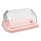 PORTA PAO PREMIUN ROSA SOLIDO COM TAMPA TRANSPARENTE REF-UZ244-ROS