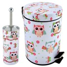 KIT DE ESCOVA SANITARIA E LIXEIRA 5LTS DECORADA EM METAL REF-CK1574
