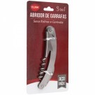 SACA ROLHAS COM ABRIDOR DE GARRAFA AÇO INOX REF-CK1937