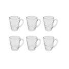 JG COM 6PCS XICARA PARA CHA VIDRO DIAMOND TRANSPARENTE 230ML REF-24304