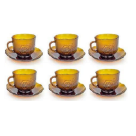 JOGO XICARA VIDRO AMBAR ROSAS COM 12PCS REF-GB00022ACELEBS