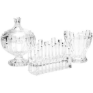 JOGO DE MESA VIDRO TRANSPARENTE NILE COM 3 PCS REF-24527