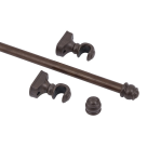 KIT VARAO CORTINA ACO 2M IMBUIA 19MM REF-237