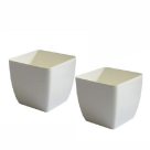 VASO PLT.QUADRADO BRANCO 8,5CM REF-34266001