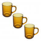 CANECA DE VIFRO AMBAR 240ML 3 PÇS REF-VD78