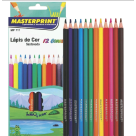 LÁPIS DE COR MASTERPRINT 12 UNIDADES SEXTAVADO MP711