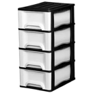 GAVETEIRO PRETO COM 4 GAVETAS BRANCAS REF-1723