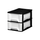 GAVETEIRO PRETO COM 2 GAVETAS BRANCAS REF-1703