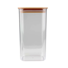 Pote Hermético Quadrado Plastico Tampa Bambu 1,2 litros - Clink