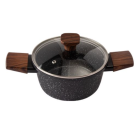 Panela Caçarola De Aluminio Com Indução 1,9l Antiaderente Cor Marrom/carvalho