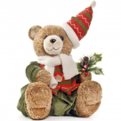 BONECO NATAL URSO SENTADO REF-67414-001 23 CM