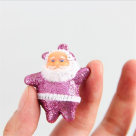 ENFEITE NATAL PAPAI NOEL C/ GLITTER C/ 05 UND ROSA CLARO REF- 74479002