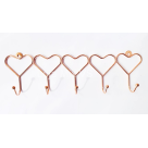SUPORTE DE PAREDE 6 GANCHOS CORAÇAO ROSE REF-6350