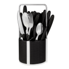 CJ. DE TALHERES VARANDA GOURMET DIAMOND PRETO  24 PÇ REF-TAL9836PT
