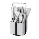 CONJUNTO DE TALHER VARANDA GOURMET RATTAN 24 PCS PRETO REF-TAL9874PT