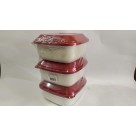 POTE QUADRADO COM 3 PÇS 950ML