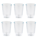CONJUNTO DE COPOS LINE AGUA 6PÇS 200ML REF-529521113154