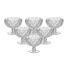 TACA DE SORVETE DE VIDRO TRANSPARENTE DIAMANTE 335ML 6PCS REF-SK20025