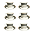 CJ CHA ASIA-TURQUIA-PORCELANA-12PCS ( 6XICARAS 6 PRATOS ) 170ML REF-CHA20004