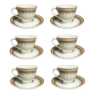 CJ CHA ASIA-JAPAO-PORCELANA-12PCS ( 6XICARAS 6 PRATOS ) 170ML REF-CHA20012