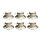 CJ CHA ASIA-FILIPINAS-PORCELANA-12PCS ( 6XICARAS 6 PRATOS ) 170ML REF-CHA20011