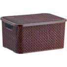 ORGANIZADOR RETANGULAR RATTAN MARRON 18LTS REF-786