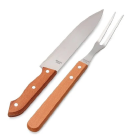 KIT CHURRASCO GARFO INOX CABO MADEIRA 36CM REF-13696