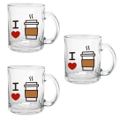 CANECA DE VIDRO C/3 250ML REF-20155