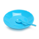 LANCHE FELIZ PAPINHA C/ 02PCS CUMBUCA/COLHER AZUL REF-07103