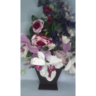VASO FLOR DE MADEIRA COM FOLHAGEM PRA DECORACAO REF-007