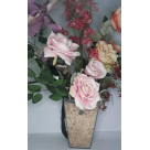 VASO FLOR DE VIDRO COM FOLHAGEM PRA DECORACAO REF-008