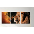 QUADRO TRIPLO MEDIO CRISTO E LEAO REF-TG29