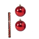 BOLA NATAL EM TUBO MISTA C/12 UND VERMELHO 6CM REF-67110002