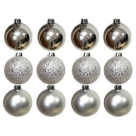 BOLA NATAL EM TUBO MISTA C/12 UND PRATA 6CM REF-67110003