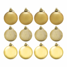 BOLA NATAL EM TUBO MISTA C/12 UND DOURADO 6CM REF-67110001
