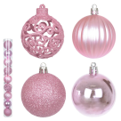 BOLA NATAL DECORADA C/ GLITTER C/09 UNI PVC ROSE REF-74871002