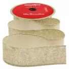 FITA ARAMADA CETIM C/ GLITTER C/ COSTURA CHAMPANHE 3,8CM X 9,14M REF-73217002