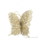 ENFEITE NATAL BORBOLETA FLAT C/ GLITTER C/3 UND DOURADO REF-25314001