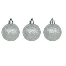 BOLA NATAL C/ GLITTER C/3 UND CORES SORTIDAS 6CM REF-73946009