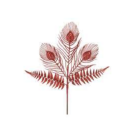 C. NATAL FOLHA C/ GLITER VERMELHO 43CM REF-74761004