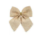 ENFEITE NATAL LACO TECIDO C/ GLITTER C/03 UND DOURADO 10X9,5CM REF-62125002