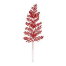 C. NATAL FOLHA C/ GLITTER VERMELHO 39CM REF-74726004