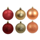 BOLA NATAL EM TUBO MISTA C/6 UND CORES SORTIDAS 8CM REF-67111013