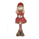 BONECO NATAL MENINA EM PE VERMELHO BEGE REF-72867001