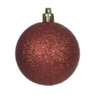 BOLA NATAL C/ GLITTER VERMELHO 12CM REF-73953001