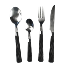 CONJUNTO DE TALHER VARANDA GOURMET RATTAN 24 PCS PRETO REF-TAL9874PT